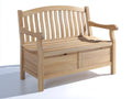 Bancos de jardín de madera 120x60x90 cm - Madera natural - Banco de 2 plazas con almacenamiento integrado