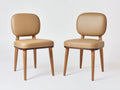 Sillas de comedor tapizadas marrón claro 55 x 58 x 82 cm - asiento acolchado y patas de madera natural - estilo moderno para comedor