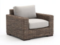 Sillones de ratán 90x86x84 cm - Ratán marrón grisáceo y beige claro - Sillón individual de asiento acolchado