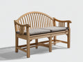 Banco de jardín de madera 160x65x90 cm - Estructura de madera natural con cojín gris - Estilo clásico