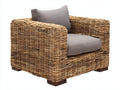 Sillones de ratán 90x88x78 cm - ratán natural marrón - diseño envolvente para terraza