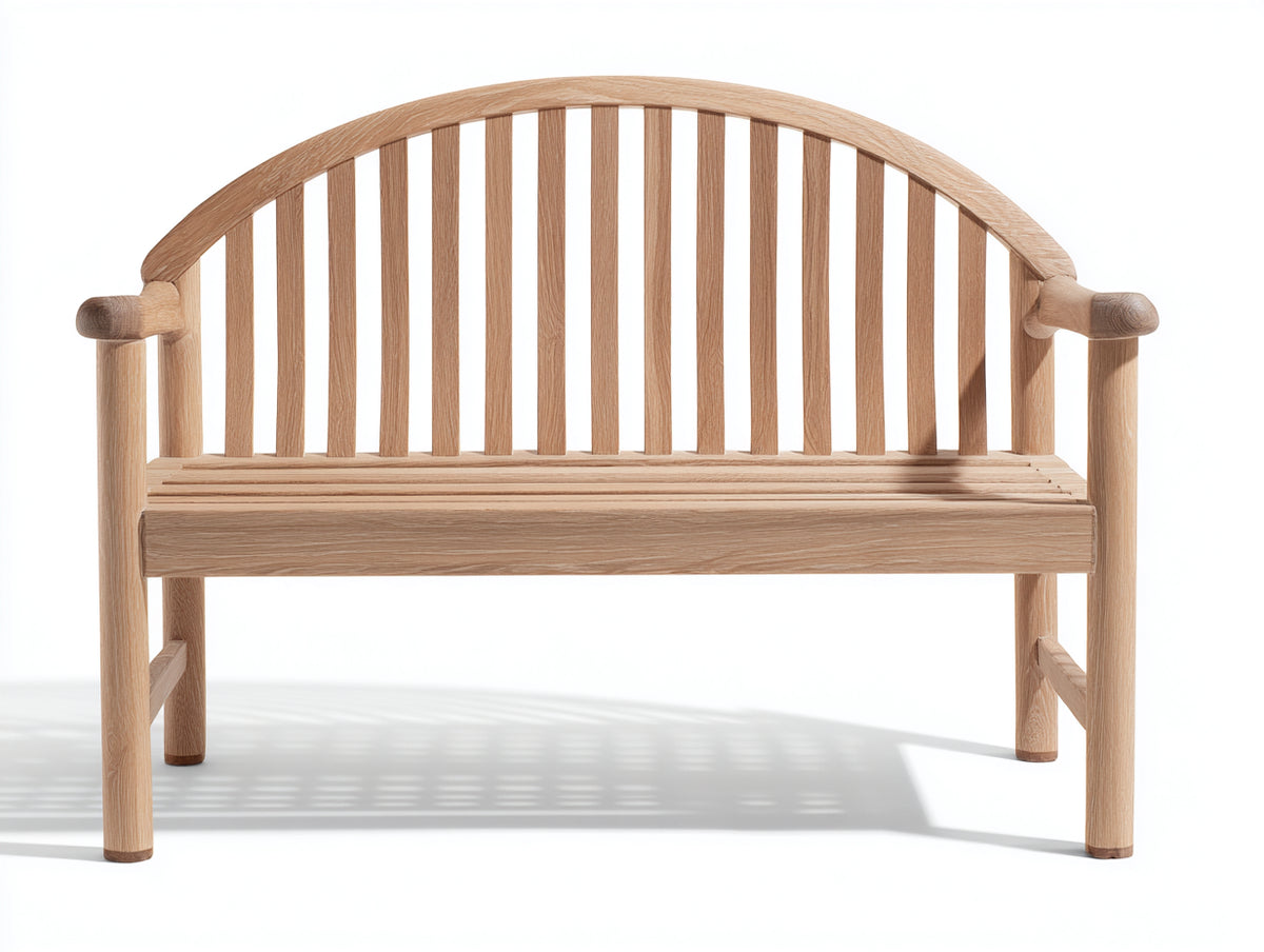 Bancos de jardín de madera 125x58x92 cm - madera natural - respaldo arqueado de listones