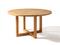 Mesa de jardín de madera 120x120x75 cm - madera natural - estilo moderno con diseño redondo