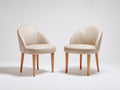 Sillas de comedor tapizadas 58x58x79 cm - beige-madera natural - respaldo envolvente