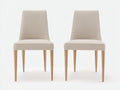 Sillas de comedor tapizadas 48x55x86 cm - beige-madera natural - diseño moderno