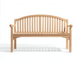 Banco de jardín de madera 150x60x90 cm - madera natural - estilo clásico con respaldo curvado y reposabrazos